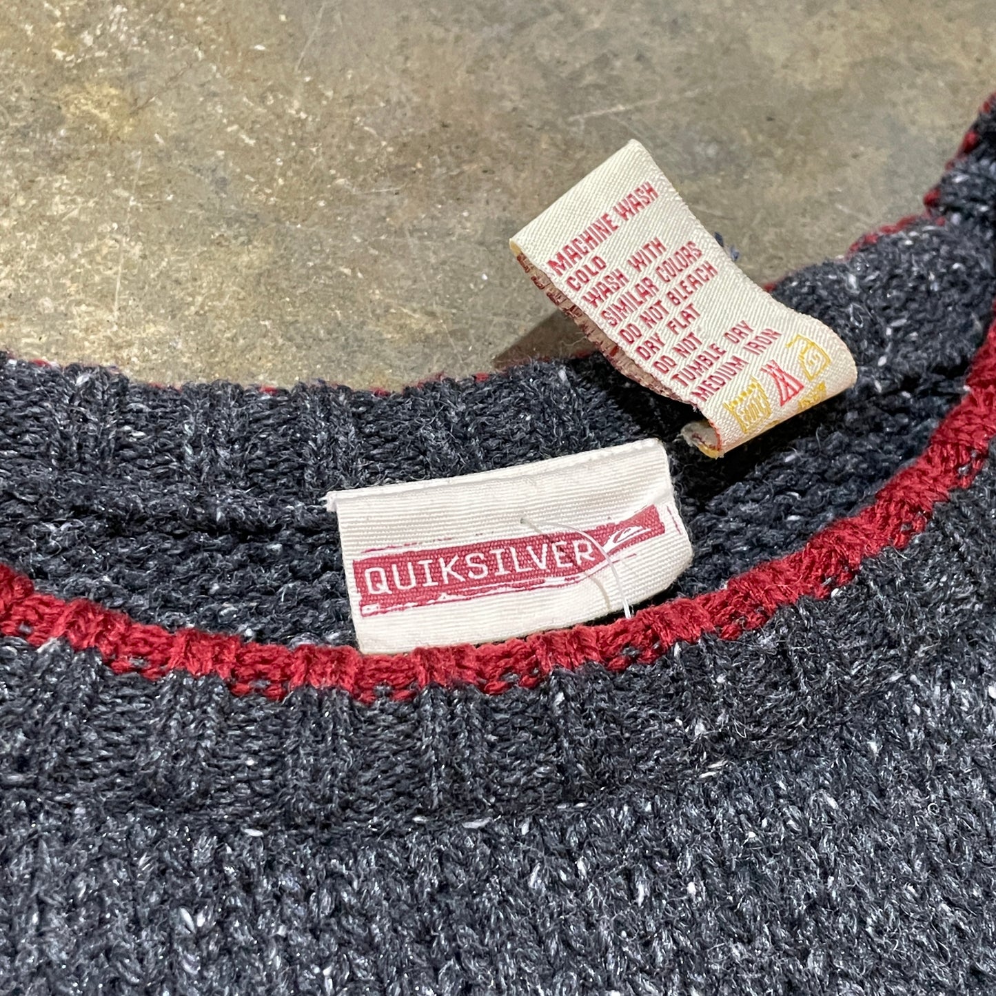 Quicksilver Grey/Red Stripes Sweater