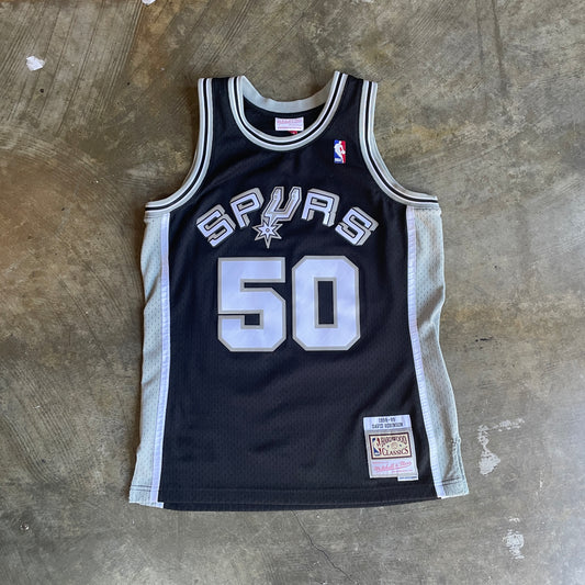 Black David Robinson Mitchell & Ness Spurs Jersey