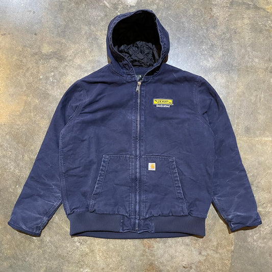 Carhartt Navy J130 Embroidered Hooded Work Jacket 4