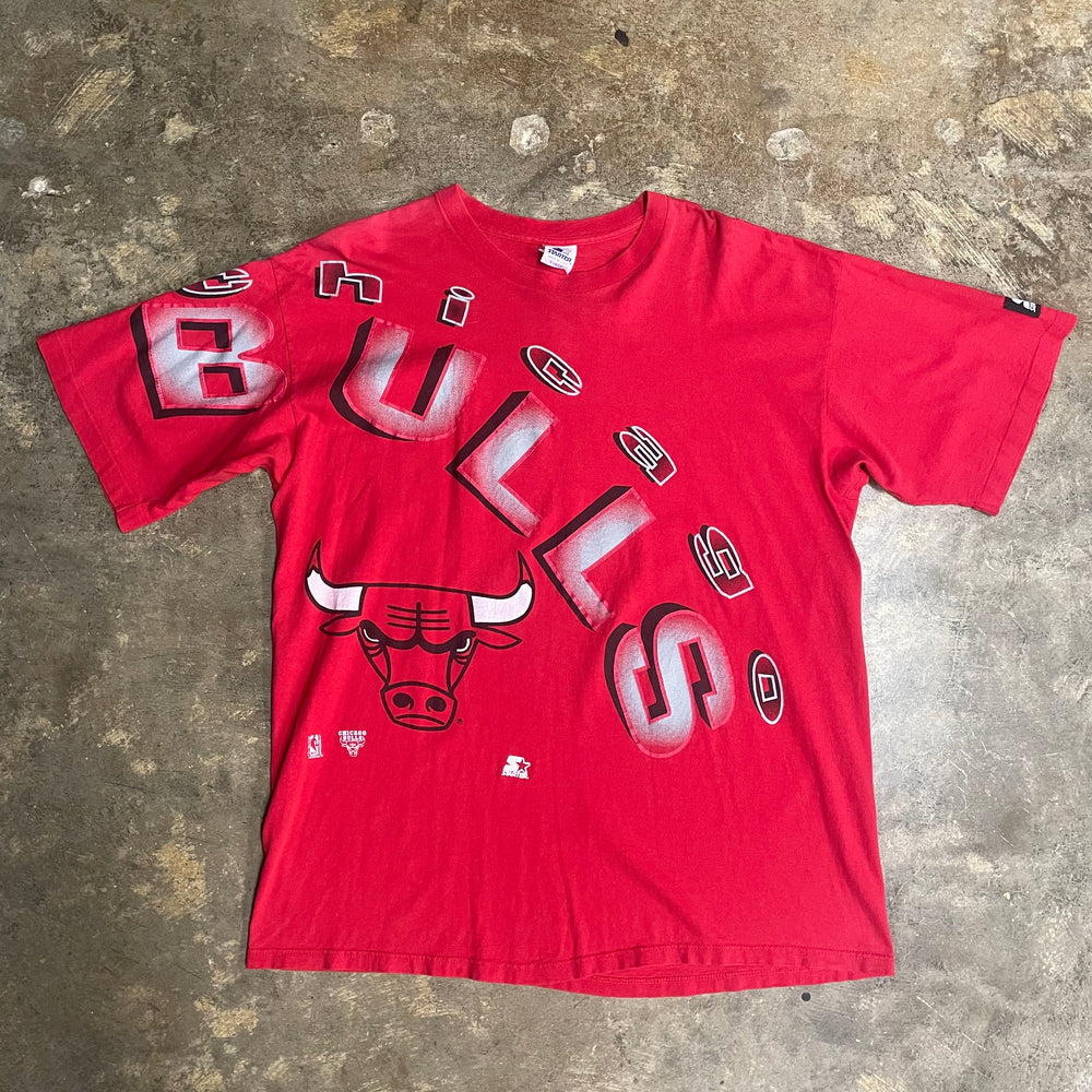 Chicago Bulls Sloped Print Red tee