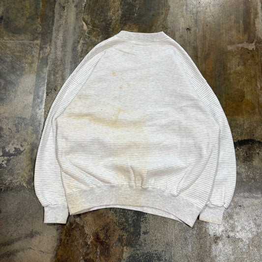 Grey Striped Russell High Cotton Crew