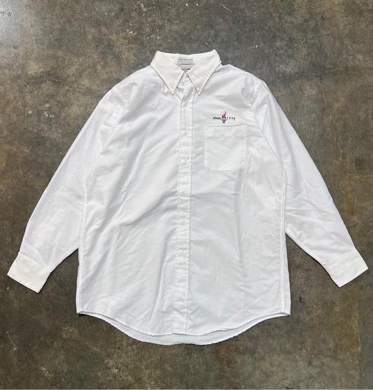 White Atlanta 1996 Oxford Shirt L