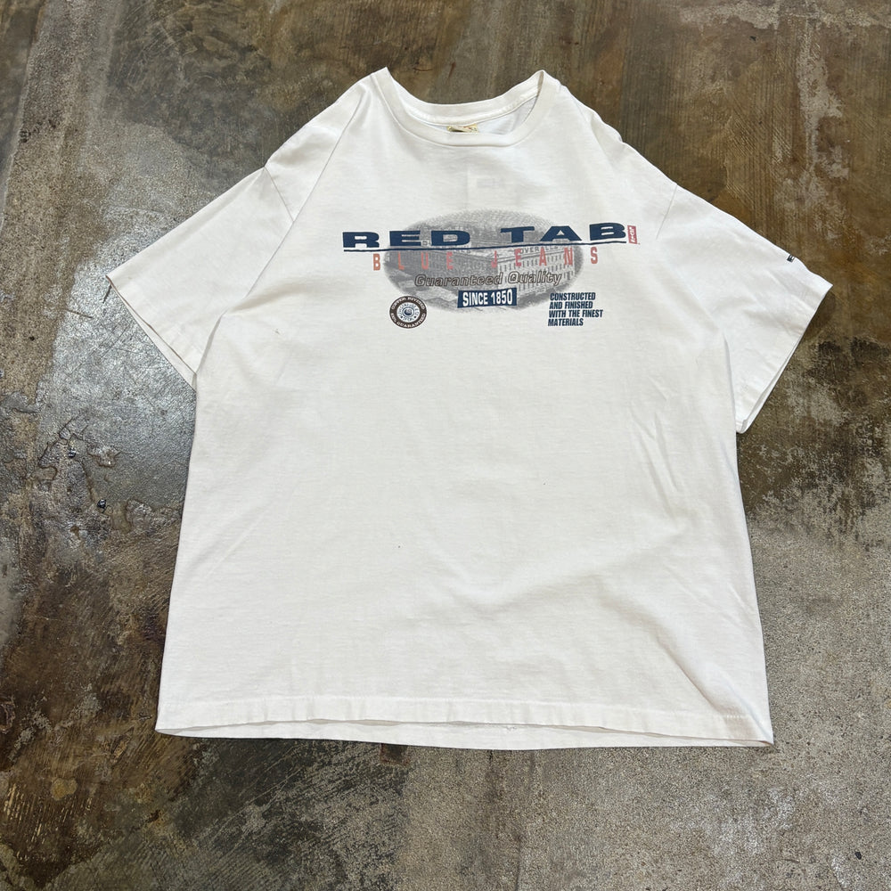 White Red Tab Blue Jeans Levis Shirt