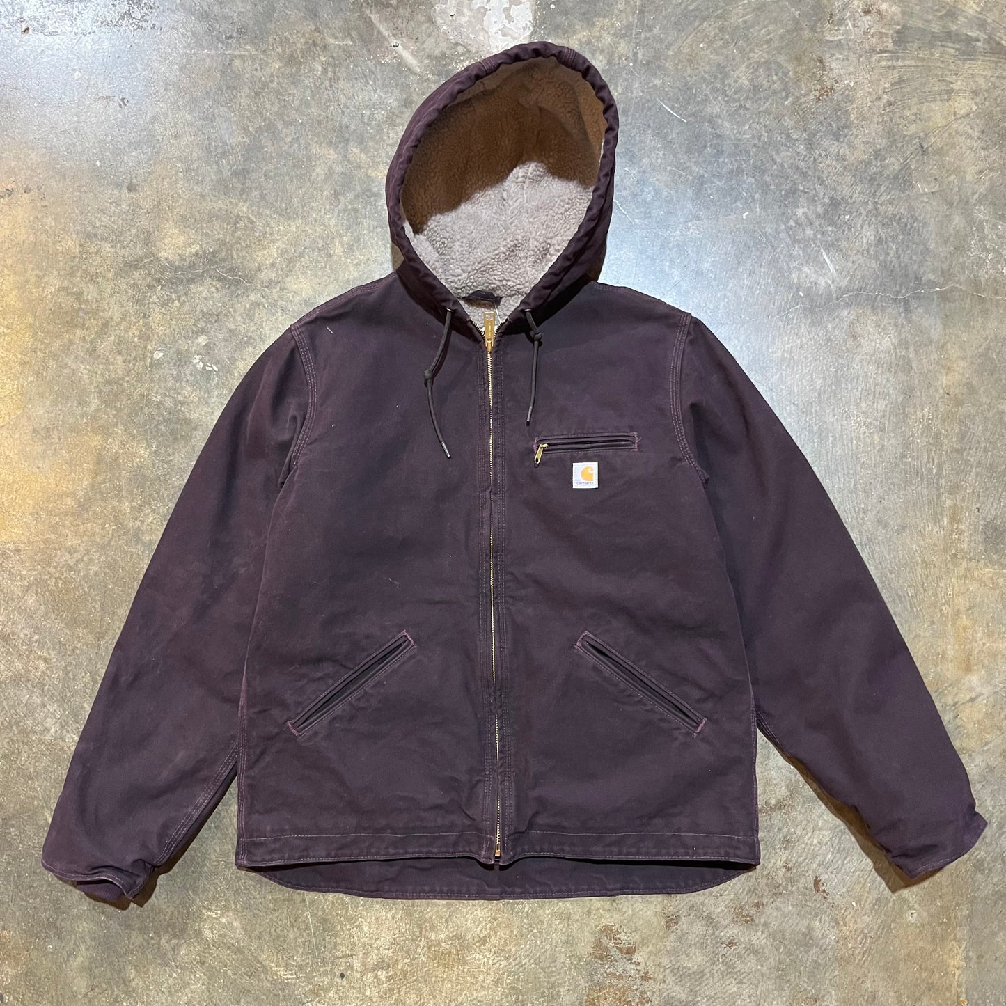 Carhartt Dark Purple Wool Lined Hooded Jacket