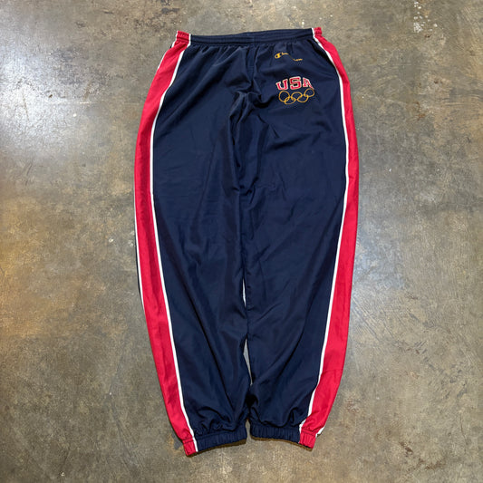 Navy Olympic USA Red Stripe Trackpants