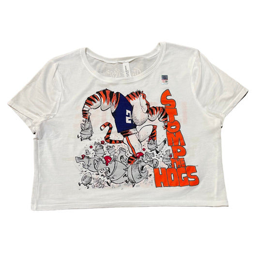 Auburn vs. Arkansas Tiger Rags Gameday Baby tee - White