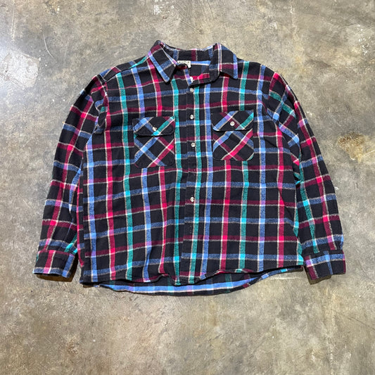 Five Brother Flannel Black Green Teal