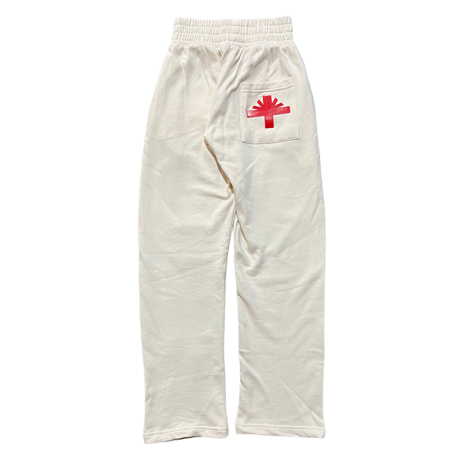 Vertabrae Sweatpants Cream Red