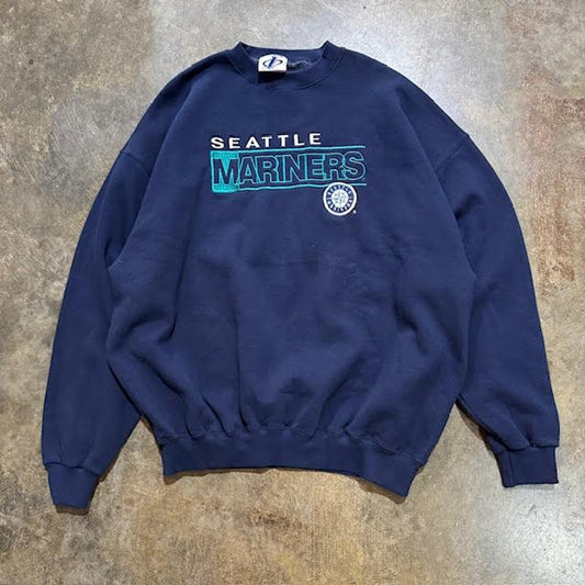 Navy Seattle Mariners Logo Athletic Crew