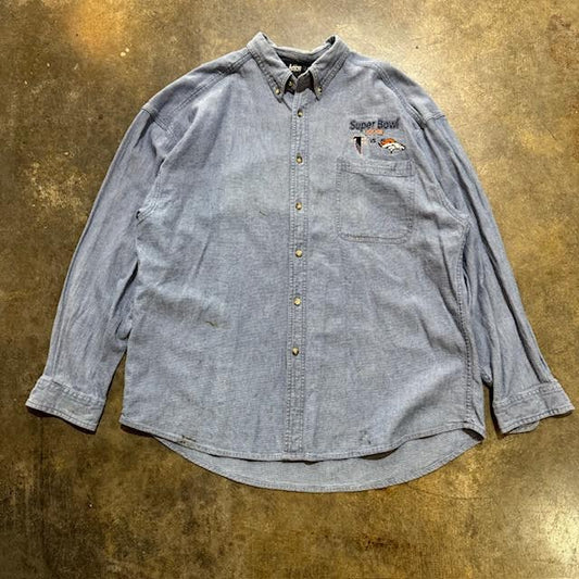 Super Bowl XXXIII Chambray Button Down Shirt