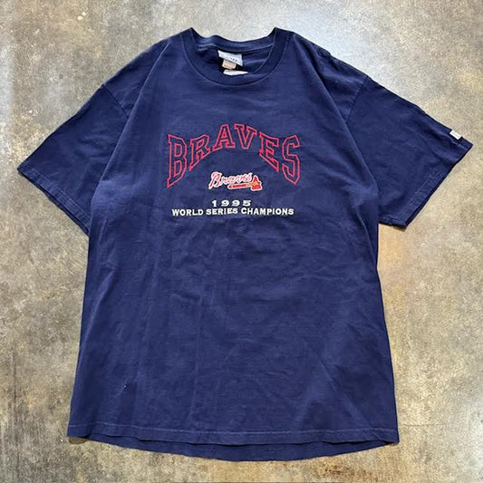 Braves 1995 World Series Embroidered Navy tee