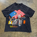 Black Harley Davidson American Flag FXSTC tee