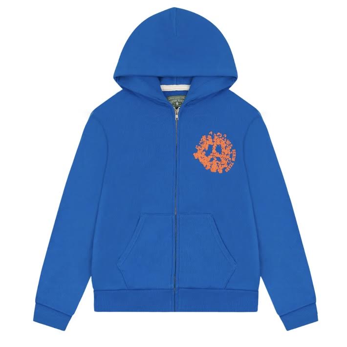 Denim Tears Denim University Zip Hoodie Blue Orange