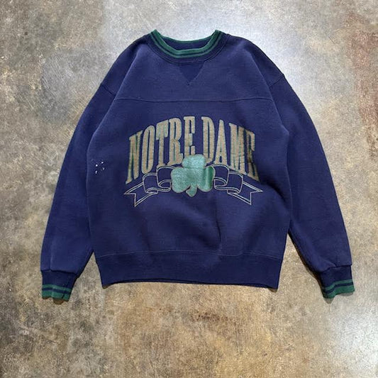 Notre Dame Two-Tone Big Print Navy Crewneck