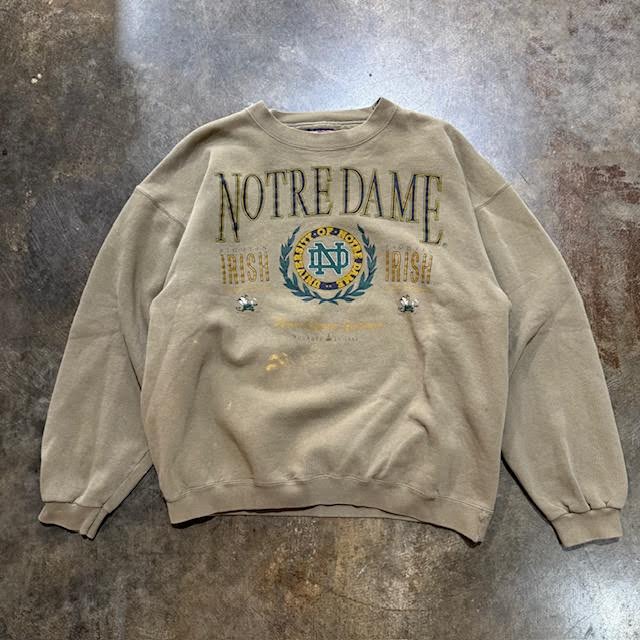 Beige Notre Dame Stamp Logo Crew