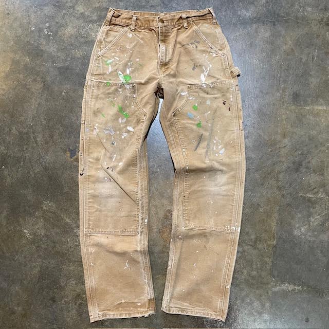 Carhartt B01 Tan Paint Splatter Double-Knee Pants