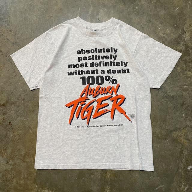 Grey 100% Auburn Tiger Fan Tee