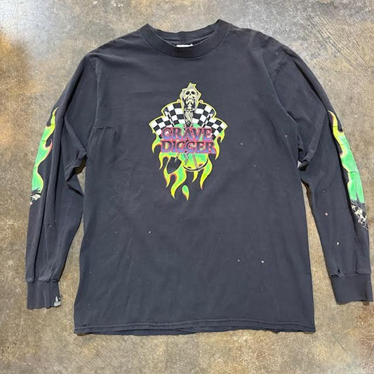 Grave Digger flame tee