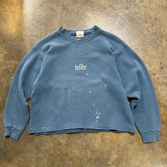 Blue Nike Cropped Paint crew