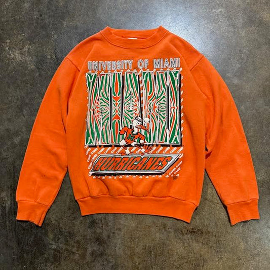 Miami Hurricanes Puff Print Orange Crew