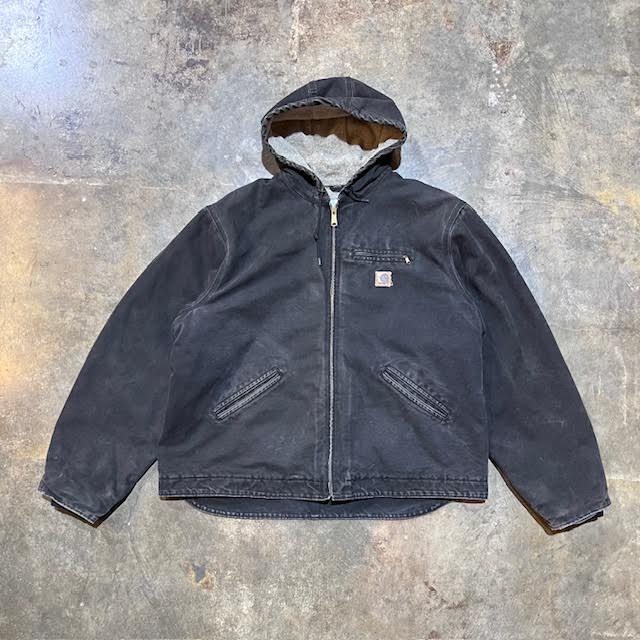 Black Fleece Lined Carhartt Hooded Jacket