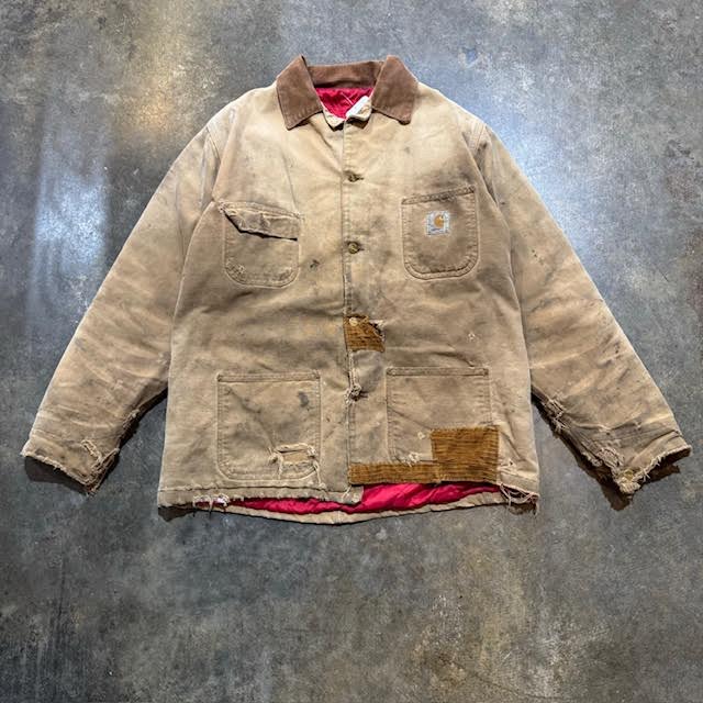 Carhartt Distressed and Repaired Tan Chore Jacket 7