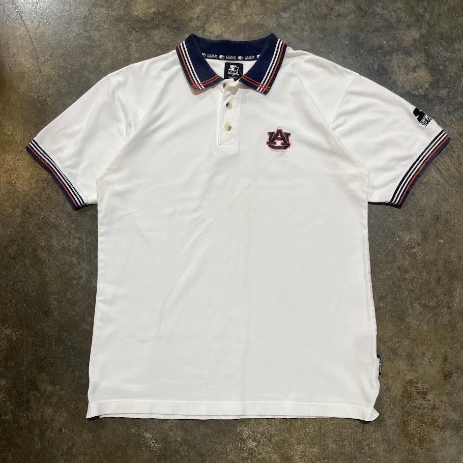 Auburn Starter Collar Striped Polo