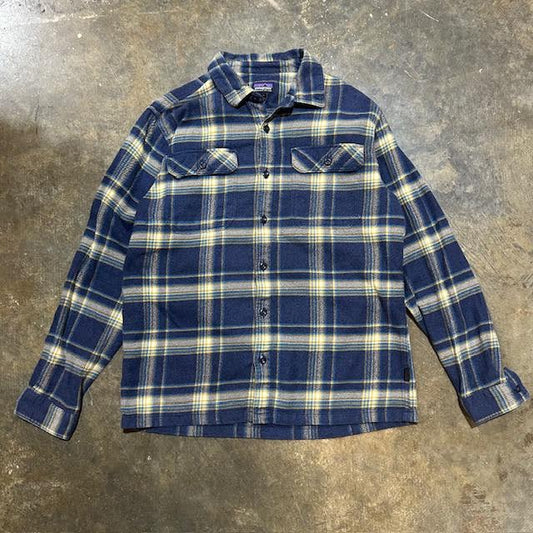 Blue and Yellow Patagonia Organic Cotton Flannel