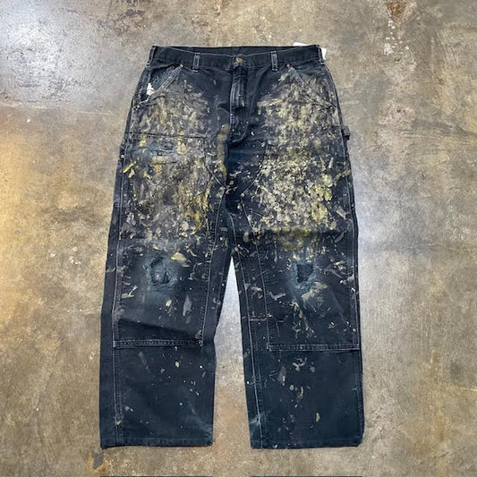 Black Carhartt Paint Splatter Double Knee