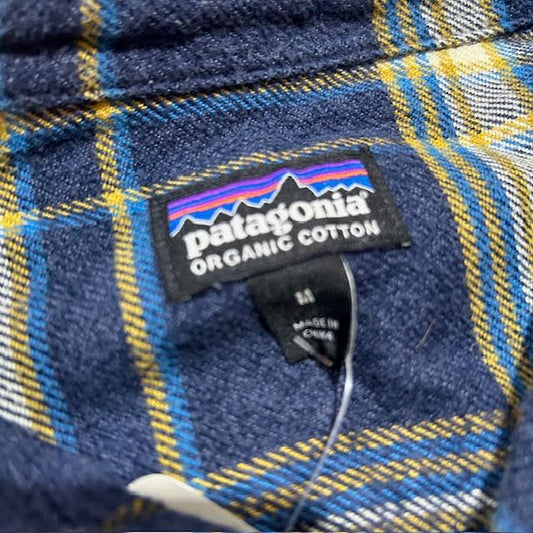 Blue and Yellow Patagonia Organic Cotton Flannel