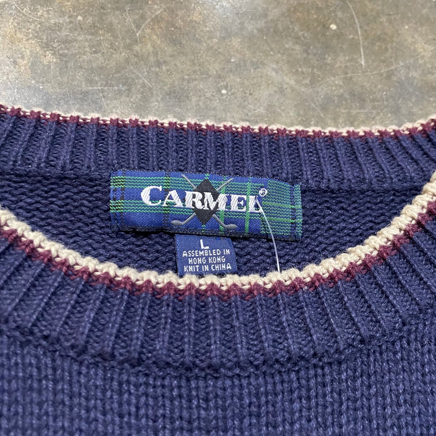 Navy Golf Carmel Sweater