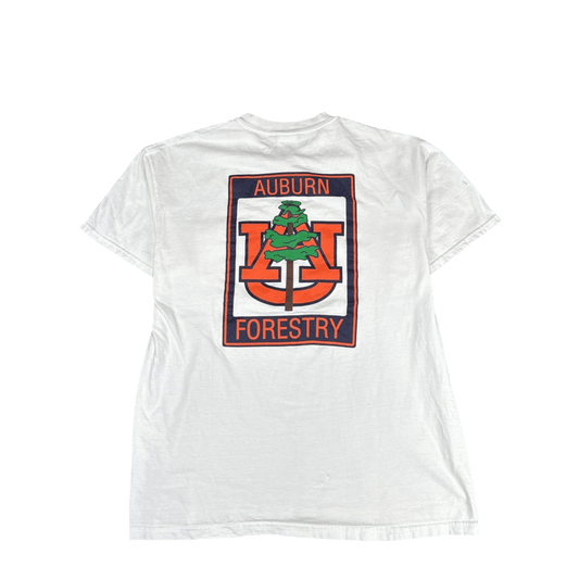 Hanes Beefy-T Auburn Forestry Graphic Tee - White (XL)