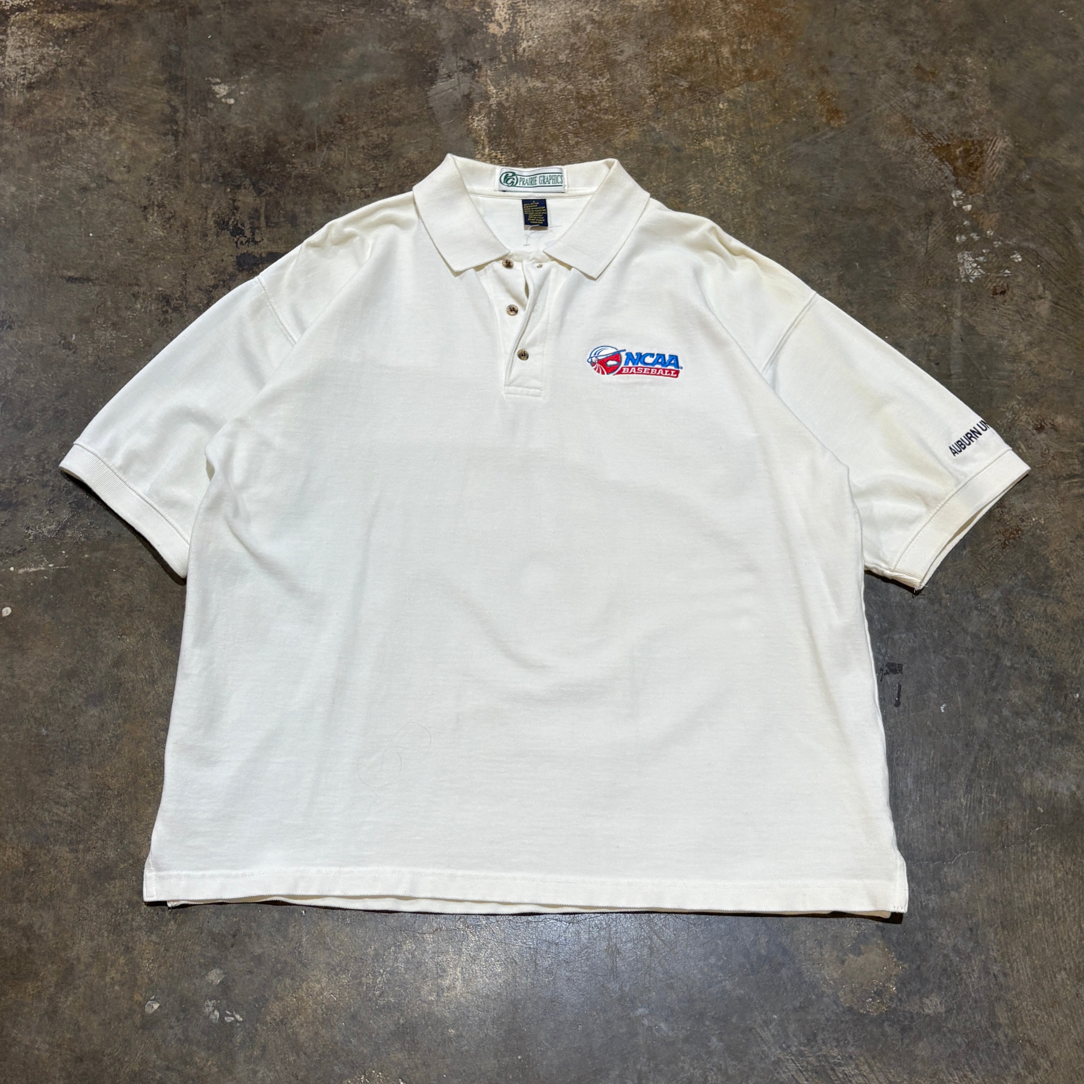White NCAA Baseball Auburn Polo