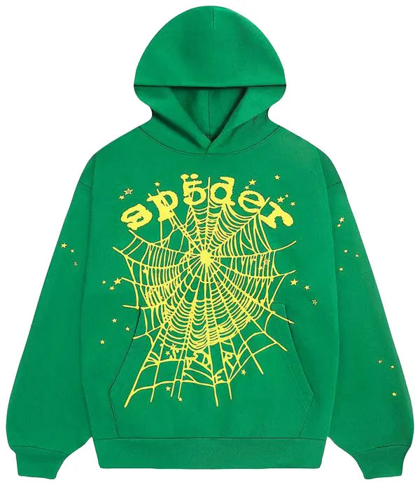 (Used) Sp5der Star OG Web V2 Hoodie Slime Green