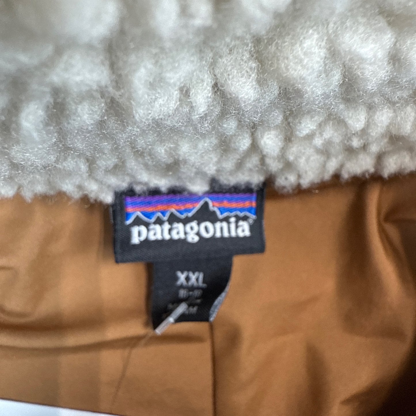 Patagonia Fleece Jacket - Cream and Blue (2XL)