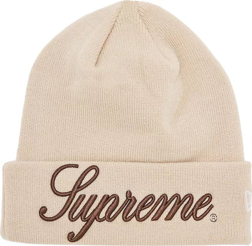 Supreme New Era Tan Script Beanie