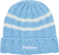 Supreme Brushed Stripe Beanie Light Blue