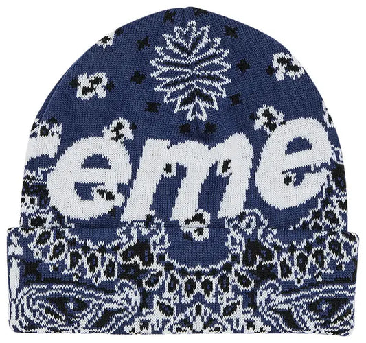 Supreme Big Logo Beanie Blue Bandana