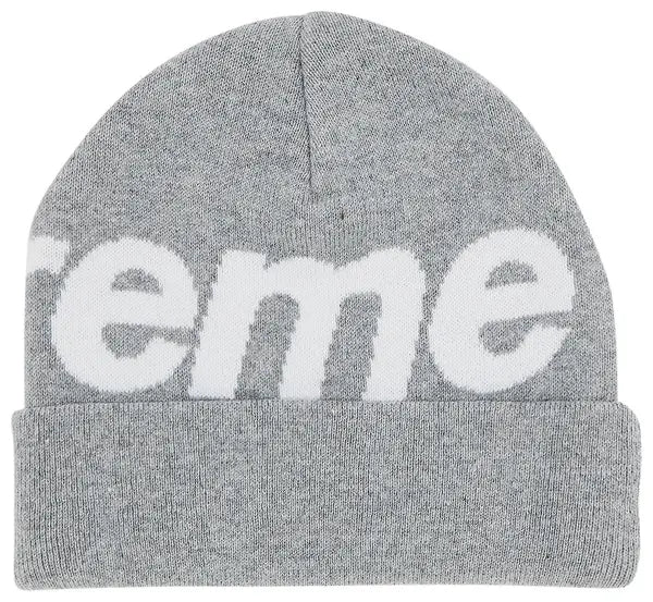 Supreme Big Logo Beanie Grey