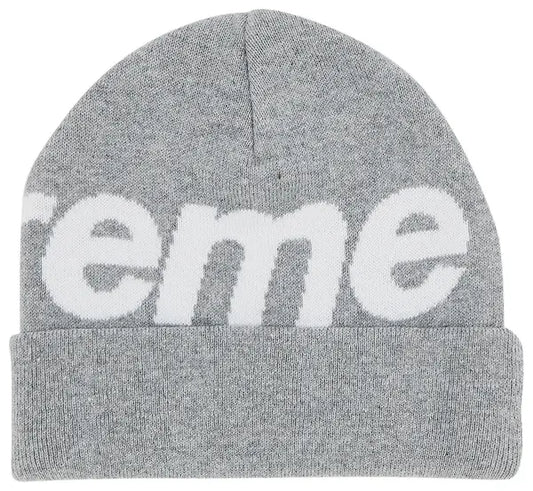 Supreme Big Logo Beanie Grey