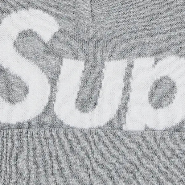 Supreme Big Logo Beanie Grey