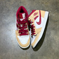 Jordan 1 Mid Light Curry Cardinal No Box