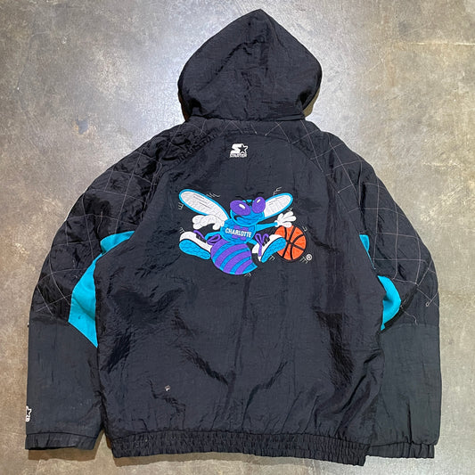 Charlotte Hornets Black Starter Puffer Jacket