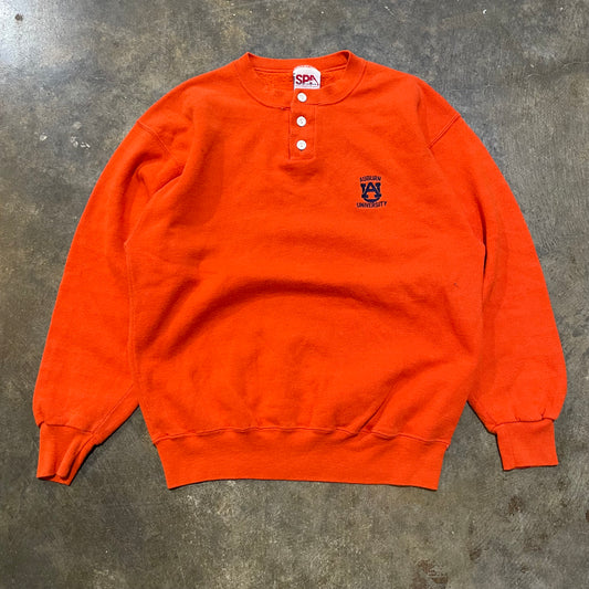 SPA Auburn Orange Small Logo Henley Crew