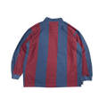 SkyDyed Denim Rugby Shirt - Navy Blue & Burgundy (L)