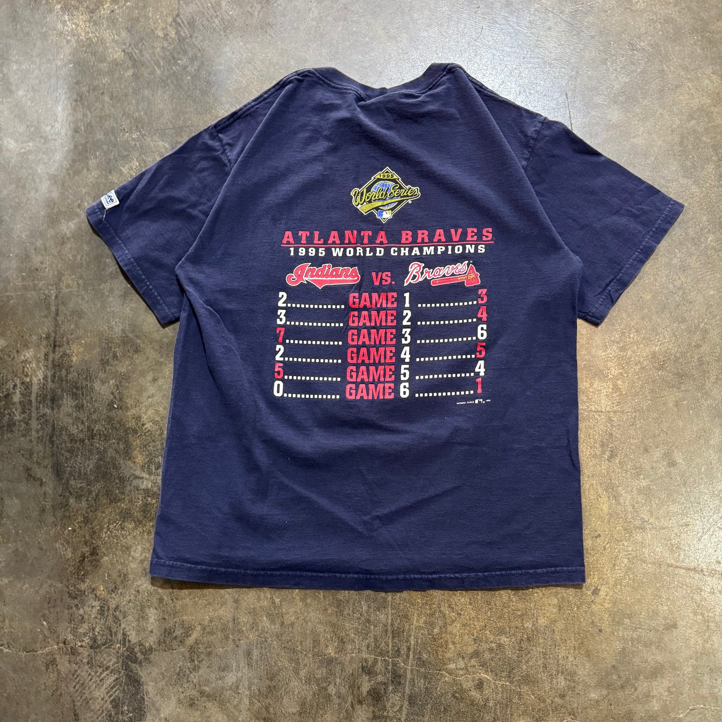 Navy 1995 Atlanta Braves World Champions Tee