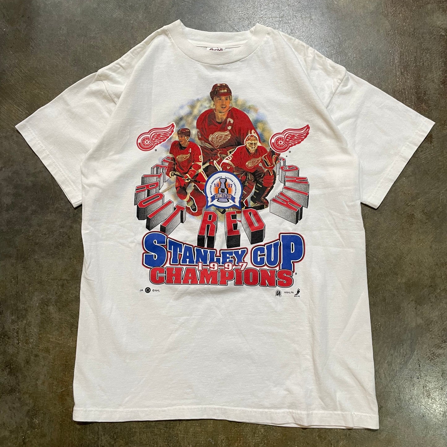 1997 Detroit Red Wings Stanley Cup Player White Tee