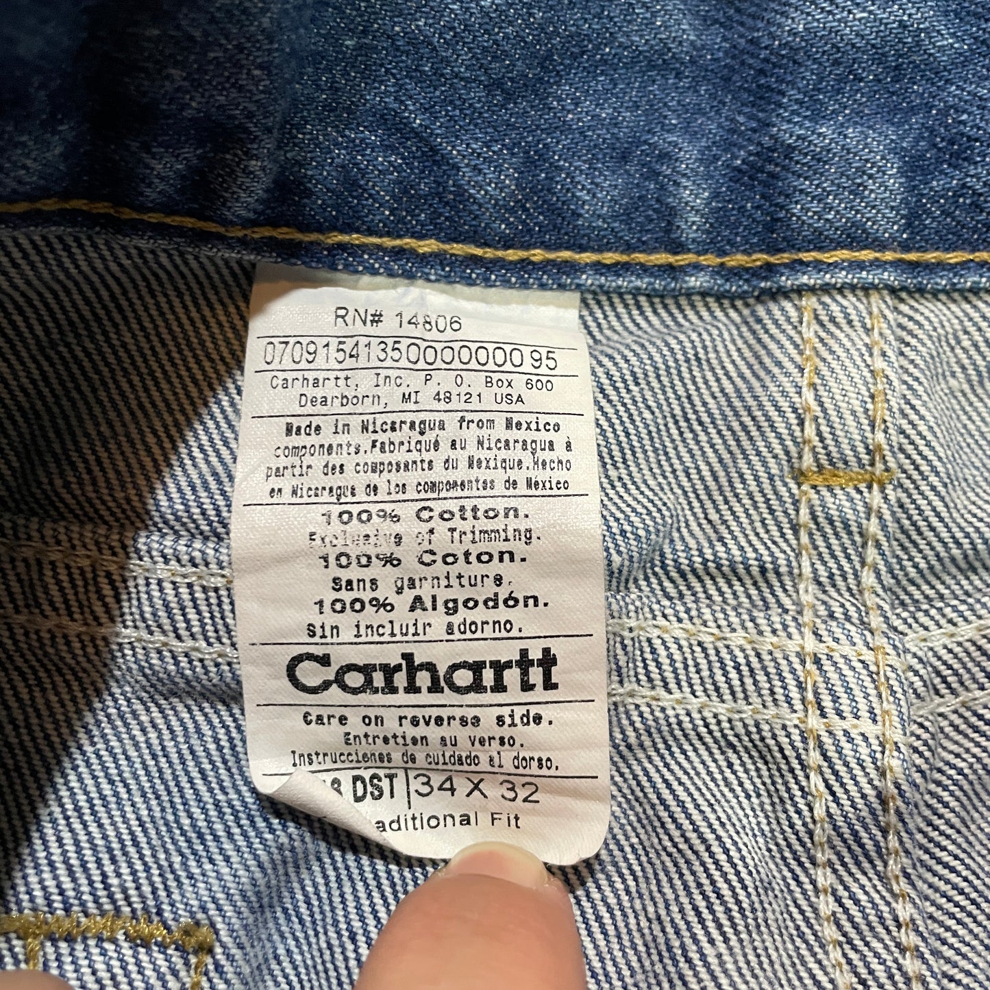 Denim Carhartt Straight Jeans 34x32