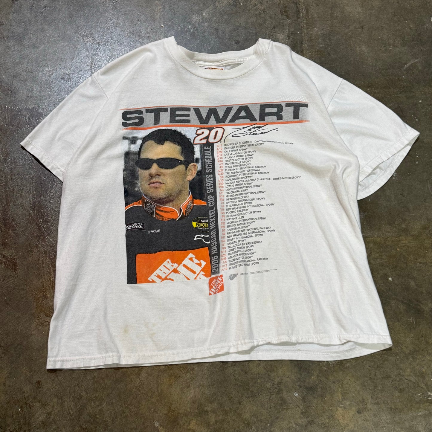 Tony Stewart Race Schedule Tee (One Per Customer)