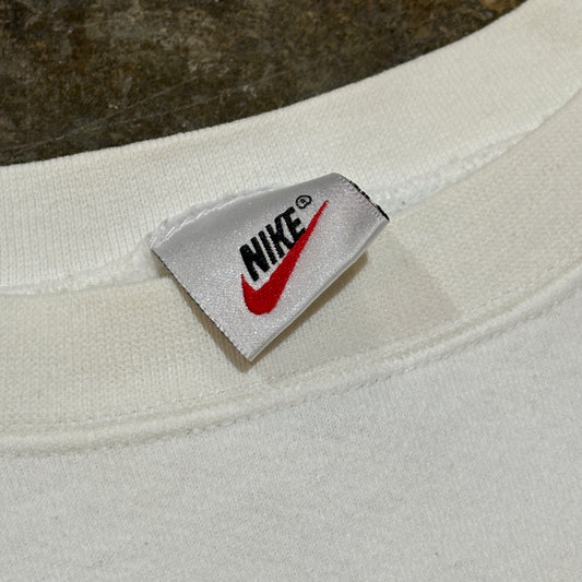 White Nike Yellow Side Check Crew